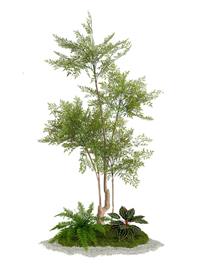 假绿植南天竹室内造景装饰摆件高级感仿生绿色植物落地大型仿真树