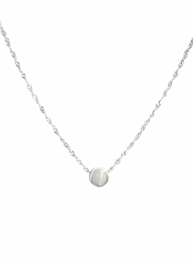 诗予饰S925纯银水波纹猫眼珠项链