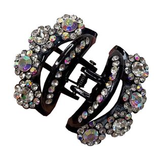 水钻发夹头发夹子捷克钻中号高档抓夹盘发4公分闪钻气质洋气蝴蝶