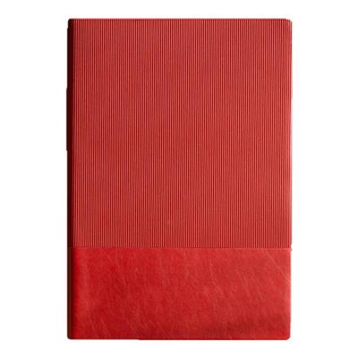 天色竖条纹道林纸笔记本仿皮封面