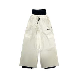 John snow单双板滑雪裤潮牌防水风肥版平花雪裤男女雪服保暖美式