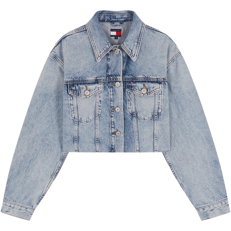Tommy女装纯棉宽松短款牛仔外套