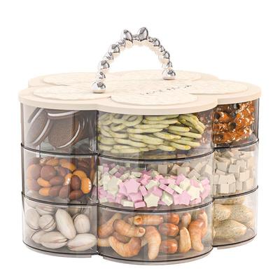 果盘家用客厅茶几干果盘2024新款糖果盒零食摆放盘分格密封收纳盒