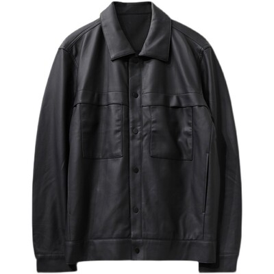 简约帅气复古休闲皮衣皮夹克