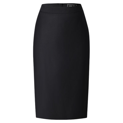 VERTOW黑色气质通勤及膝半身裙