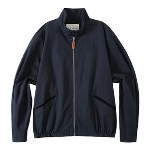 The fewfew 进口面料棉质宽松休闲挺括哈灵顿拉链飞行员夹克外套