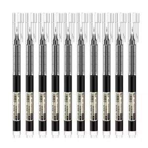 黑色直液式速干走珠中性笔 0.5针管式速干水笔碳素笔学生考试签字