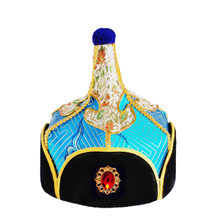 new儿童蒙古族男孩款 少数民族舞蹈演出表演舞台帽子 祥云尖顶帽