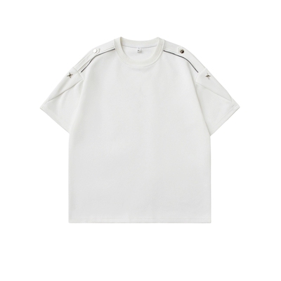 美式高街金属装饰短袖T恤男女