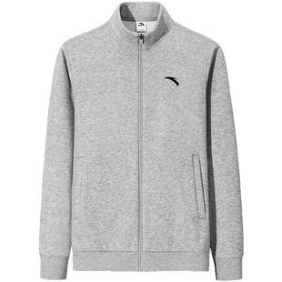 安踏运动外套男冬季新款商务立领加绒夹克官方通勤外套男装上衣