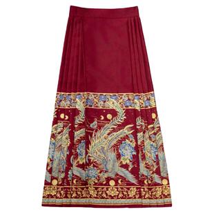 新款原创织金妆花马面裙凤羽女秋冬日常汉服新中式国风新娘敬酒服