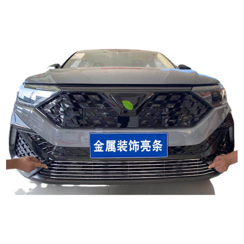 捷达VS5中网前杠改装亮条防虫网