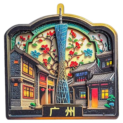 广州文创木质立体磁吸冰箱贴礼品