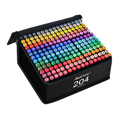 touch color 油性马克笔美术专用60色动漫肤色画笔双头酒精速干水彩笔学生手绘漫画考级考研80色彩笔套装280