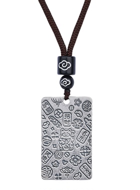 足银招财猫吊坠女款999项链正品高级感银饰配饰男士挂坠生日礼物