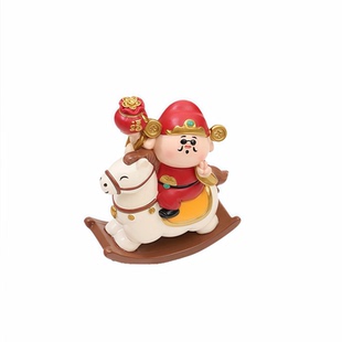 马上有财摇摇马国潮新款财神爷摆件生肖礼品创意公仔新年好运礼物