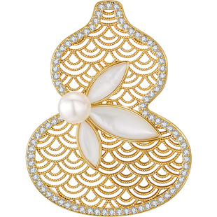 JAY金色福禄葫芦胸针配大衣西装别针高级感配饰胸花妈妈生日礼物