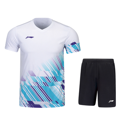 李宁羽毛球服AATU051运动比赛套装透气速干排汗短袖短裤官方正品