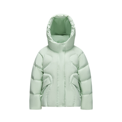 轻松羽绒|森马陈都灵同款羽绒服女2024冬季新款防风防水绿色外套