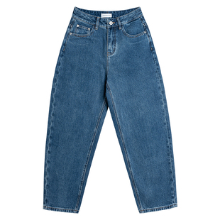 322WORKHOUSE纯棉蓝色香蕉弯刀小脚锥形牛仔裤女2025冬季新款Q907