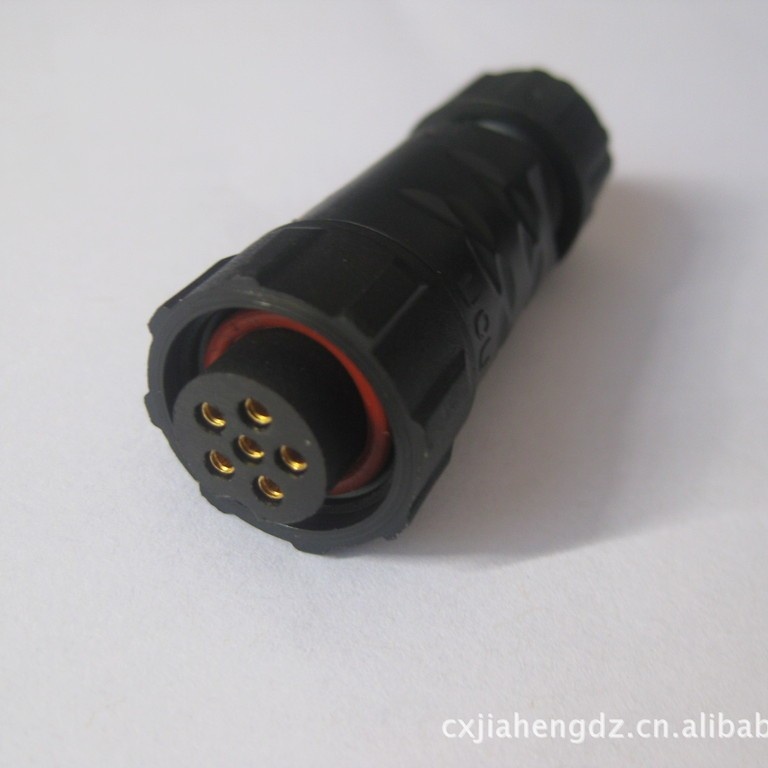 航空插头l防水连接器FUS-1-6芯 防水等级IP68 M14 公母对接头
