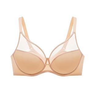 桑扶兰大胸内衣无痕大胸显小文胸内衣女防下垂防凸点光面薄款透气