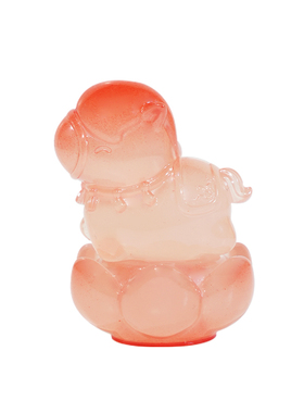 马年新年仿玉小马印章盲盒摆件