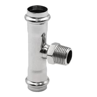 316L薄壁不锈钢卡压外丝三通双卡压管件薄壁压接穿线管燃气管接头