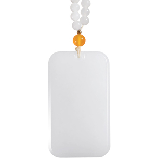 新疆和田玉羊脂白玉平安无事牌吊坠男大号46玉牌天然玉石玉佩女