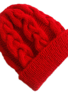 男女通用毛球松软羊毛保暖毛线帽