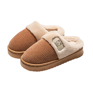 卡通棉拖鞋女2025新款秋冬季室内家居保暖静音防滑情侣毛绒拖鞋男