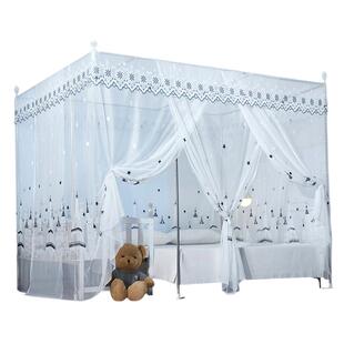 蚊帐家用2025新款加大加宽拼接床落地式宫廷蚊帐定制大小床三开门