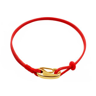 绿叶手工编织黑红绳男女手链手绳可穿3D硬金饰品转运珠手串蜡皮绳