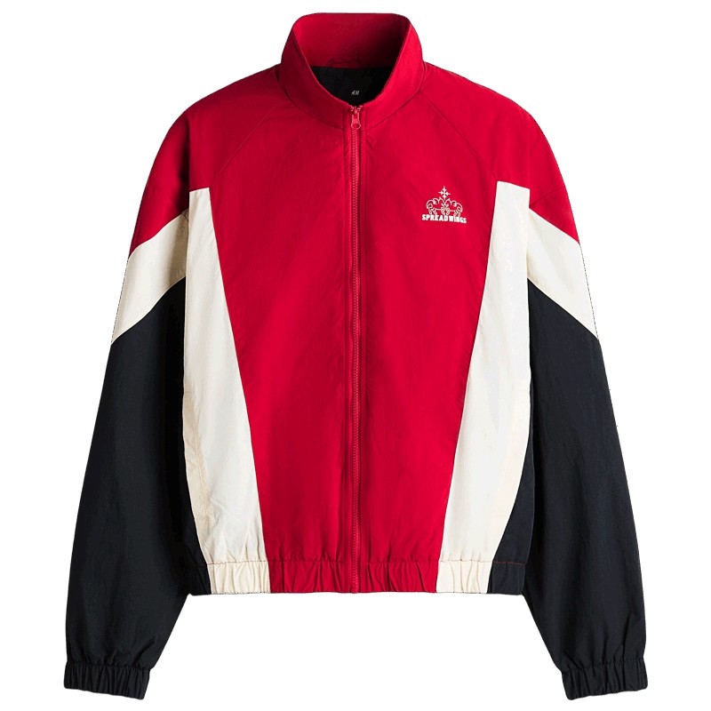 【侯明昊同款】HM男装女装棉衣红色马年本命年防风棉服1307974