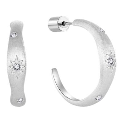 VEKE「质数」耳环女小众高级感手工拉丝925银针耳钉