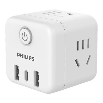 飞利浦魔方插座转换器USB接线板