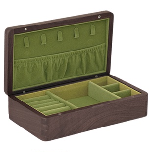 一纪首饰礼物盒空盒子高级感北美黑胡桃木磁吸收纳盒送生日饰品盒