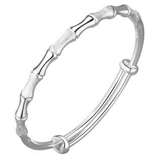 竹节银手镯儿童女12岁女童10岁18岁纯银镯子少女款生日礼物成人礼