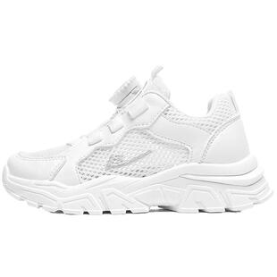 回力男童网面运动鞋2026春夏新款女童透气休闲单网旋钮儿童小白鞋