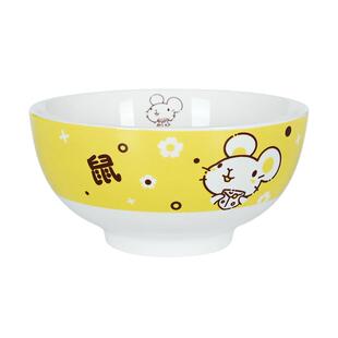 三环陶瓷吃饭碗家用创意12生肖可爱Q萌韩式少女学生单个饭碗汤碗