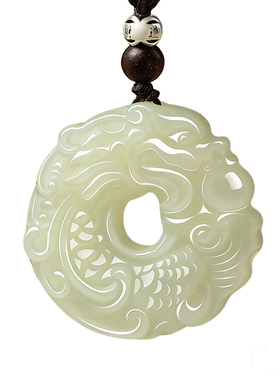 天然和田玉青玉鱼化龙吊坠平安顺遂男女同款玉佩项链挂件收藏送礼
