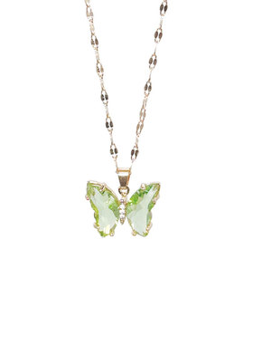 HOWEET绿钻蝴蝶项链轻奢小众