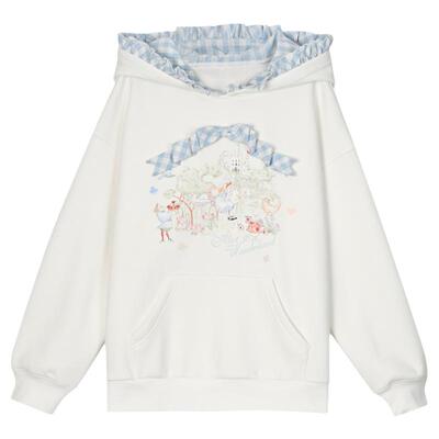 森女部落原创爱丽丝童话风元气少女连帽卫衣2026秋冬新款女装