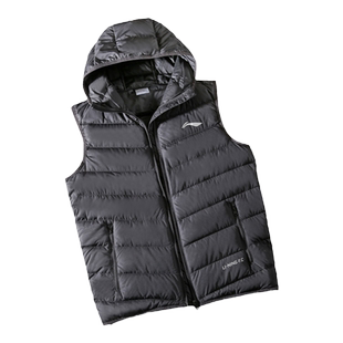 李宁羽绒马甲男款连帽2025冬季新款轻薄羽绒服保暖外套坎肩背心男