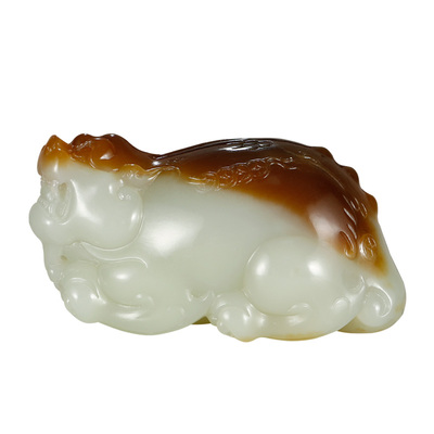 和田玉貔貅手把件男款