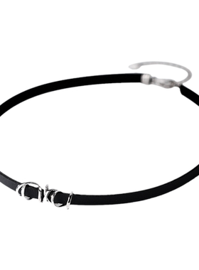 黑色choker项圈女颈带纯银项链