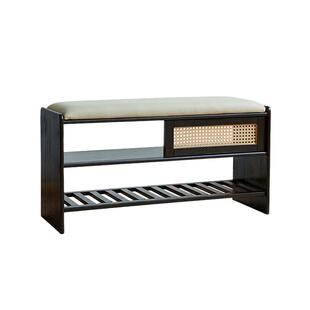 全实木换鞋凳门口家用中古入户玄关穿鞋凳高级感可坐鞋柜坐凳一体