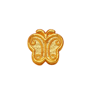 老克勒古法黄金蝴蝶隔珠足金手链手串diy配件配饰转运珠路路通