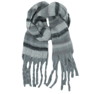 加厚围巾女生冬季2025新款韩系围脖保暖防寒披肩高级感百搭灰色潮