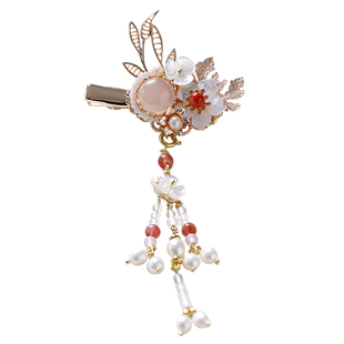 青雀记手工古典风发饰唐宋制旗袍流苏饰品发夹汉服配饰头饰龙葵红